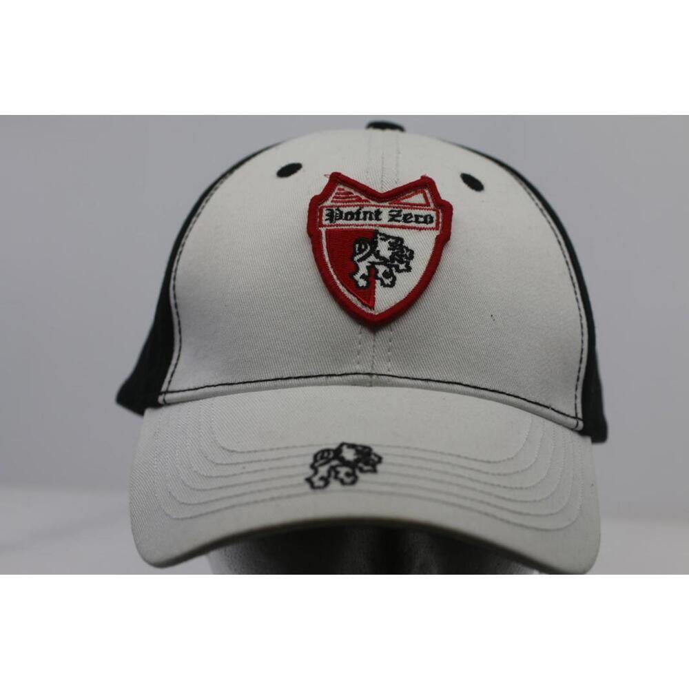 Vintage Point Zero Baseball Cap Crest Logo Black White Adjustable